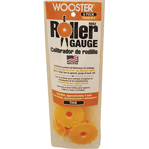 WOOSTER R082 ROLLER GAUGE THIN MIL YELLOW 6PK