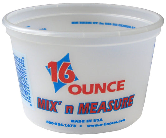 Encore Plastics 41017 Mix 'N Measure Plastic Container, 1-Pint