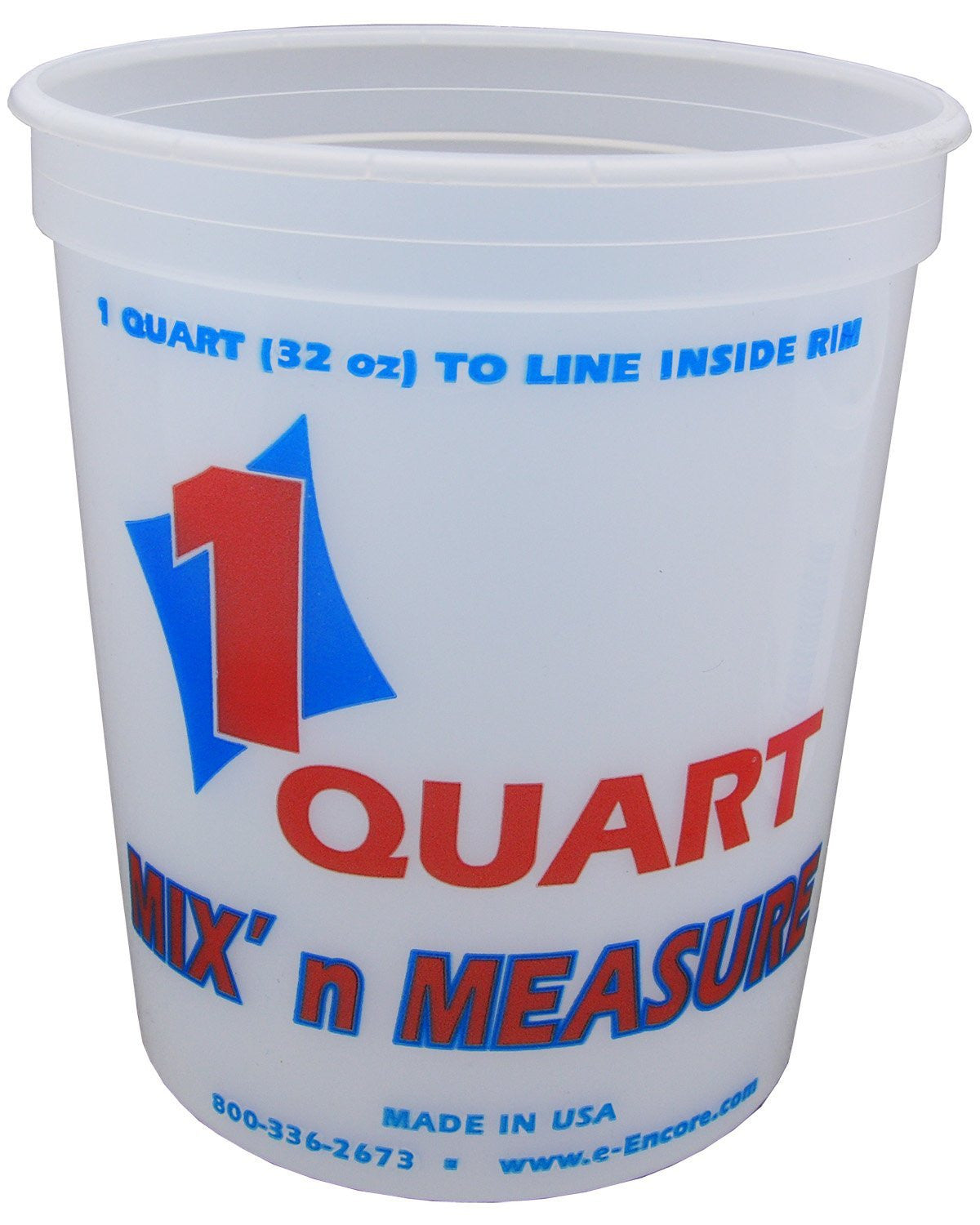 Encore Plastics 41032 Mix 'N Measure Plastic Container, 1-Quart
