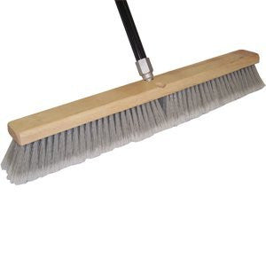 DQB 24" Grey Flag Tip Floor Sweep w/ 60" Threaded Handle
